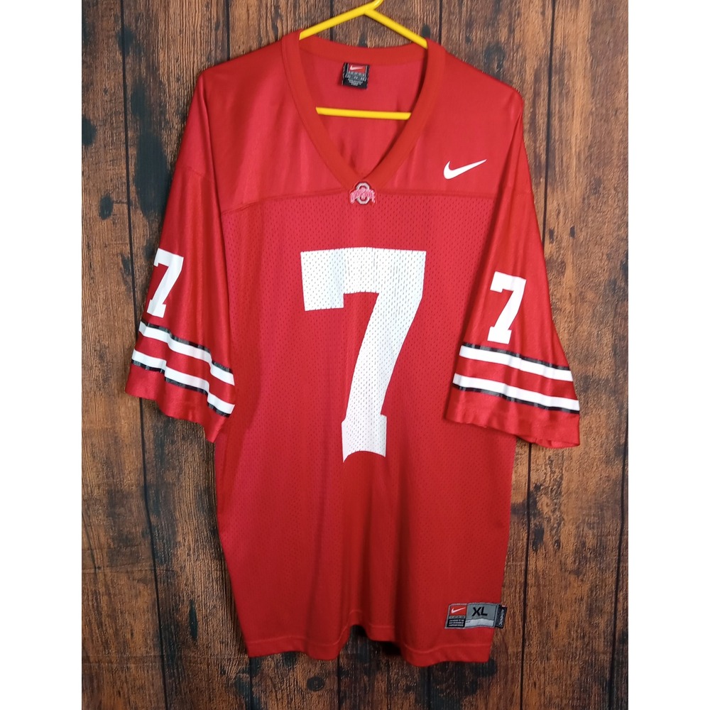 Nike Team Ohio State Buckeyes Football Jersey Red #7 Mens XL NCAA Authentic